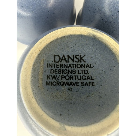 Set Of 3 Dansk Mesa Blue Coffee Tea Cup Mugs 4" Portugal Danish Modern - Picture 13 of 14